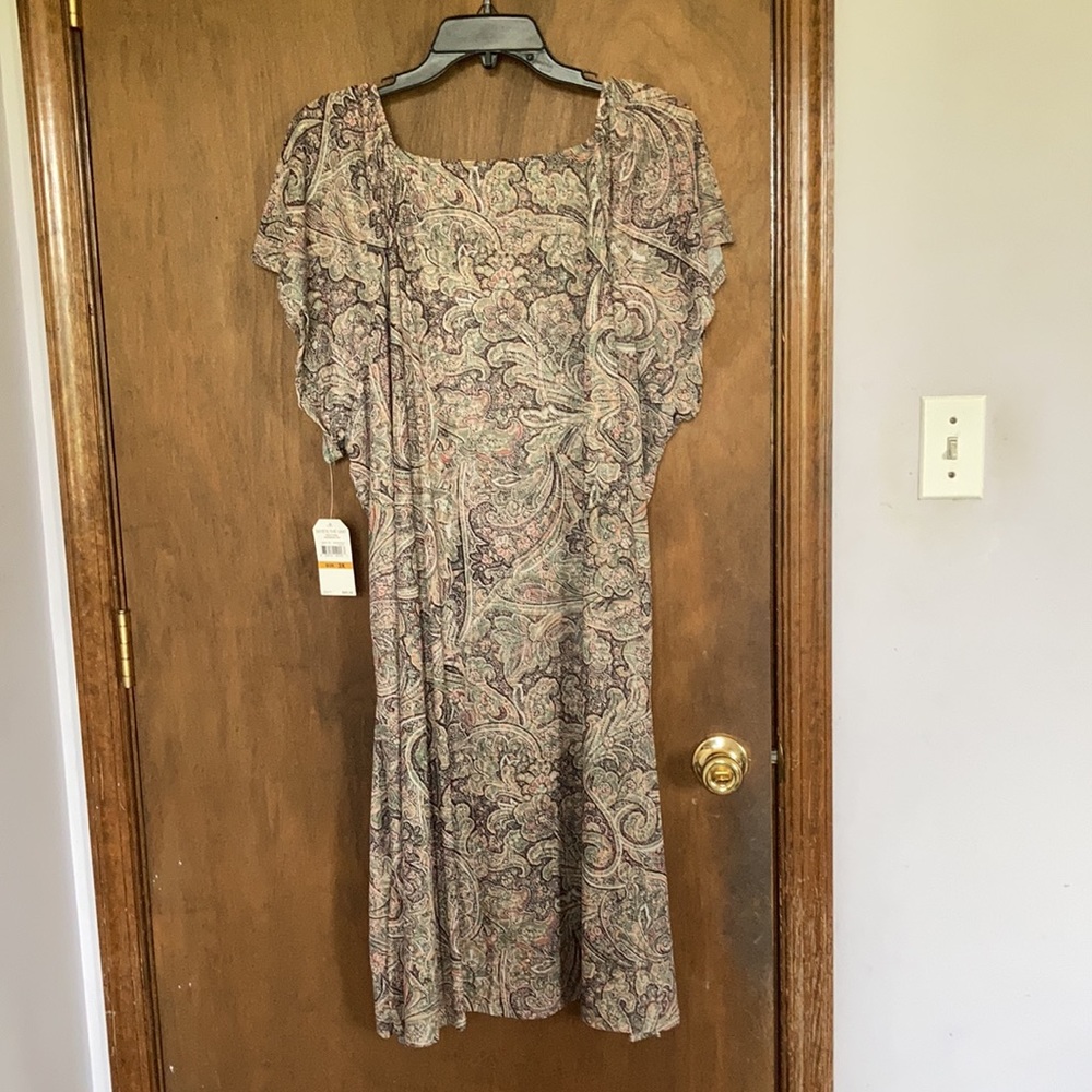 Skye’s the Limit printed dress floral paisley like print dress with stretch 3X - Picture 10 of 15